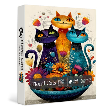 Floral Cats Jigsaw Puzzle 1000 Pieces
